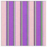 [ Thumbnail: Dark Orchid, Pink, and Green Lines Fabric ]