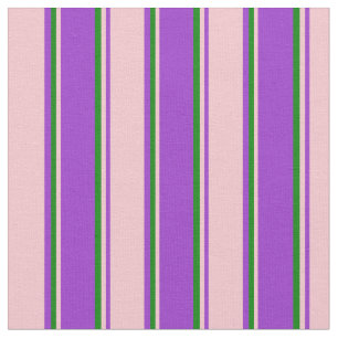 Dark Orchid, Pink, and Green Lines Fabric