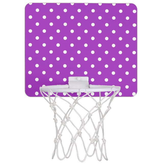 Dark Orchid Polka Dot Mini Basketball Hoop (Front)
