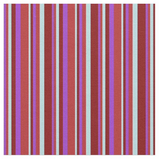 Dark Orchid, Red, Powder Blue, and Maroon Lines Fabric