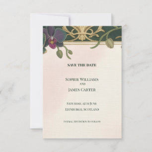 Dark Orchid Save The Date Card