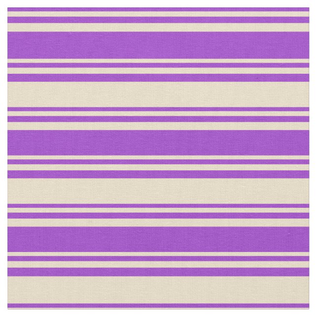 Dark Orchid & Tan Striped Pattern Fabric (Close Up)