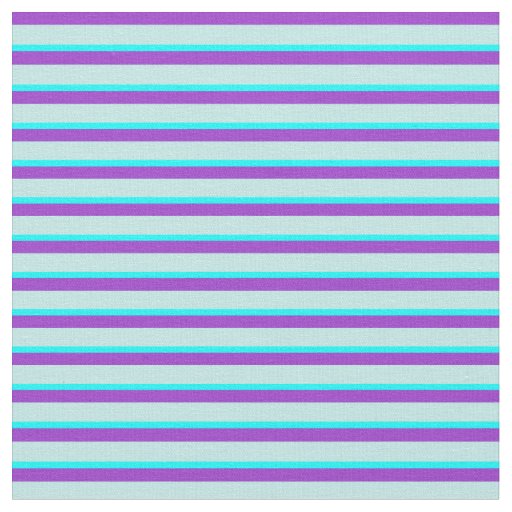 Dark Orchid, Turquoise, and Aqua Striped Pattern Fabric