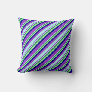 Dark Orchid, Turquoise, Sea Green, Green & Blue Throw Pillow