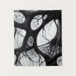 Dark Organic Roots Abstract Tapestry