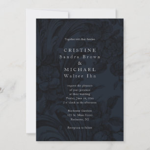 Dark ornamental elegant wedding invitation