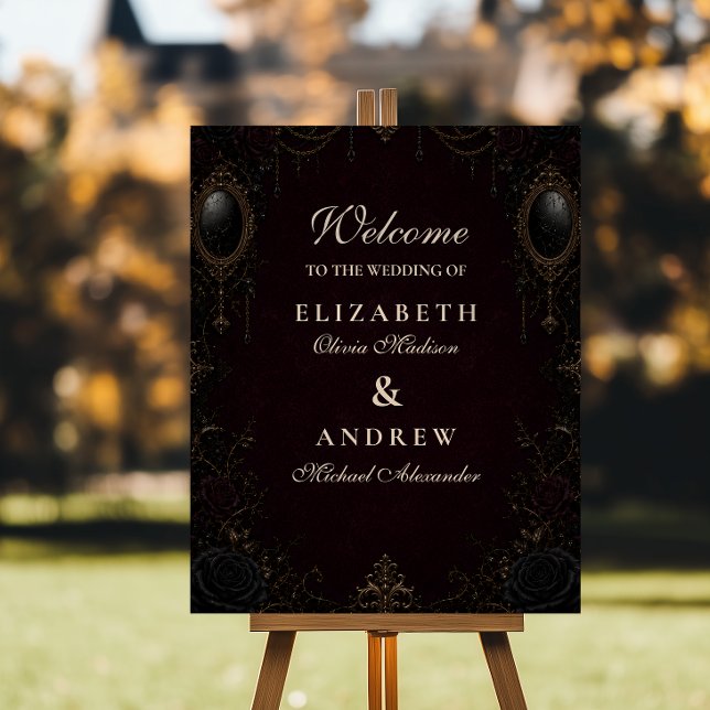 Dark Ornate Victorian Goth Wedding Foam Board (Creator Uploaded)