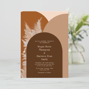 Dark Pampass Grass And Arches Wedding Invitation by All_about_Wedding at Zazzle
