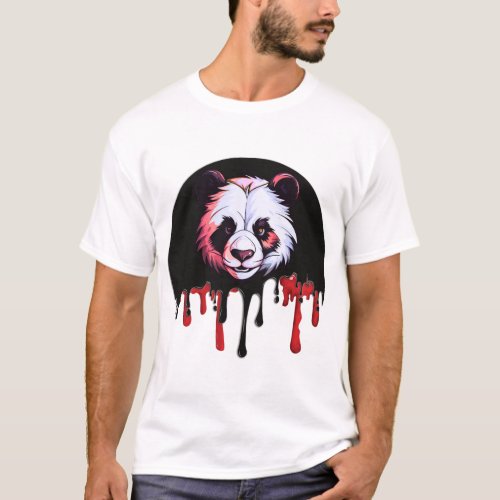  Dark Panda with Dripping Blood T_Shirt