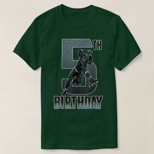 Dark Panther 5th Birthday For Fans T-Shirt (Design Front)