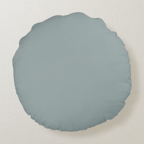Dark Pastel Aqua Blue_Green Solid Color SW 0031 Round Pillow