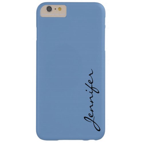 Dark pastel blue color background barely there iPhone 6 plus case