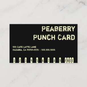 Dark Peaberry Coffee Drink Punch Card