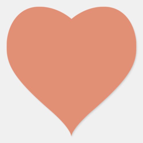 Dark Peach solid color  Heart Sticker