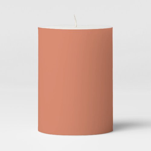 Dark Peach solid color  Pillar Candle