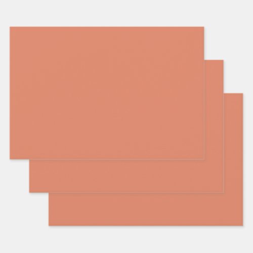 Dark Peach solid color  Wrapping Paper Sheets
