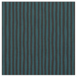 Dark Peacock Blue &amp; Black Wonky Stripes Fabric