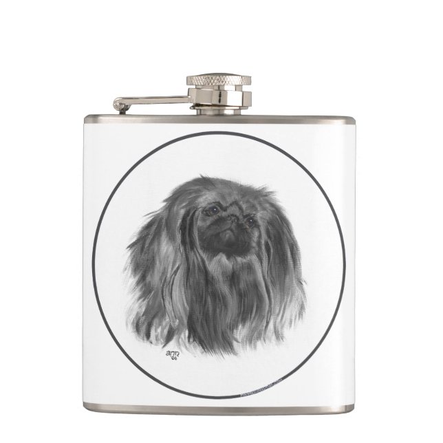 Dark Pekingese Flask (Front)
