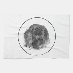 Dark Pekingese Kitchen Towel