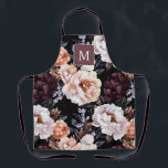 Dark Peonies Floral Pattern | Monogram Apron<br><div class="desc">Personalize your kitchen style with the Dark Peonies Floral Pattern Monogram Apron, featuring rich, moody peony blooms and a custom monogram for a sophisticated and elegant touch. Perfect for cooking, baking, or entertaining, this apron adds a luxurious floral charm to your culinary routine. Ideal for those who love bold, dramatic...</div>