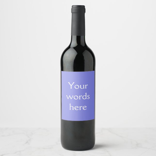 Dark Periwinkle Purple Wine Label (Front)