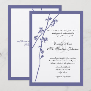 Dark Periwinkle Twilight Purple Wildflower Wedding Invitation