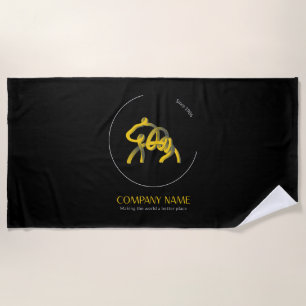 Dark personalized beach towels with logo