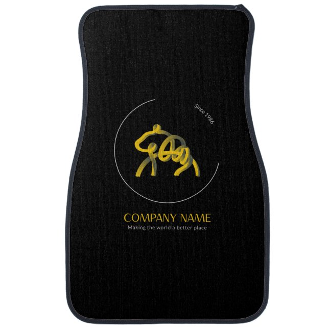 Dark Personalized floor mats for business (Front)