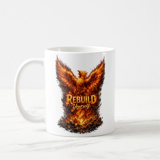 Dark Phoenix Motivation Design Coffee Mug (Left)