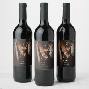 Dark Photo Engagement Wine Label