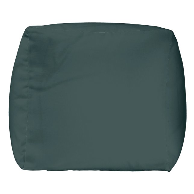 Dark Pine Contemporary Cube Pouf for Stylish Space (Back)