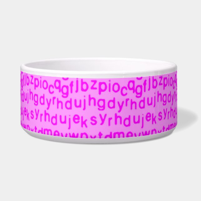 Dark Pink Alphabet Bowl (Front)