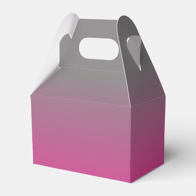 Dark Pink and Gray Ombre Pattern Favor Boxes (Front Side)