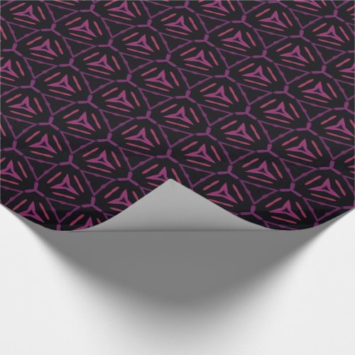 Dark Pink and Purple Seamless Triangles Wrapping Paper
