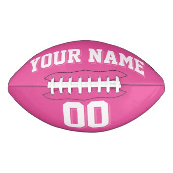 Dark Pink And White Custom Football by Custom_Footballs at Zazzle