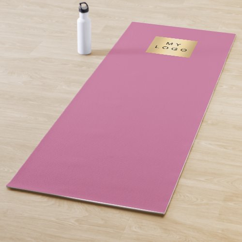 Dark pink company logo business studio yoga mat
