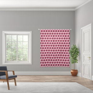 Dark Pink Dahlia Seamless Pattern on Curtain