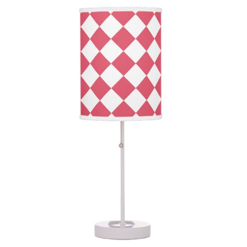 Dark Pink Diamond Pattern Table Lamp
