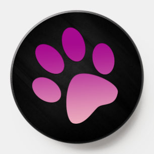  Dark pink Dog Paw Print Love Aesthetic Design PopSocket