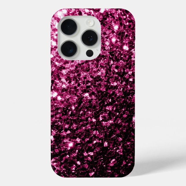 Dark pink faux glitter sparkles bling  Case-Mate iPhone case (Back)