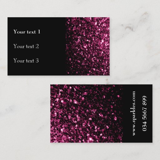 Customizable Beautiful Pink glitter sparkles Business Card Templates