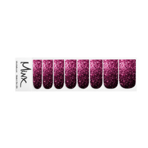Dark Pink faux shiny glitter sparkles Minx Nail Art