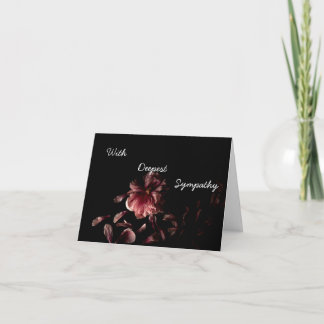 Dark Pink Floral Personalized Sympathy Card