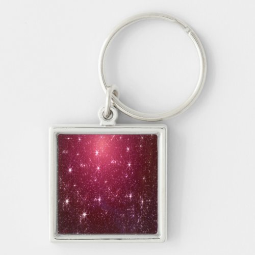 Dark pink galaxy in watercolor keychain