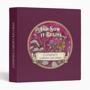 Dark Pink Garden Records Custom Binder