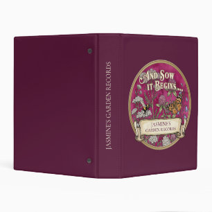 Dark Pink Garden Records Custom Mini Binder