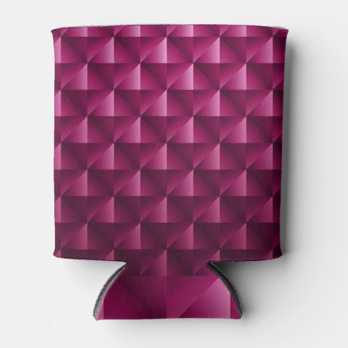 Dark Pink Geometric Carbon Texture Can Cooler