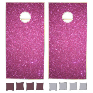Dark Pink Glitter Cornhole Set