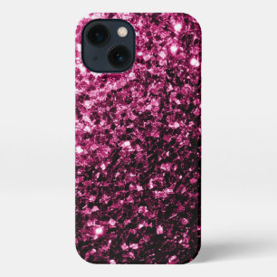 Dark Pink glitter sparkles iPhone 13 Case