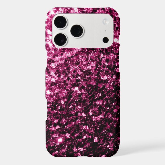 Dark Pink glitter sparkles iPhone Case (Back)